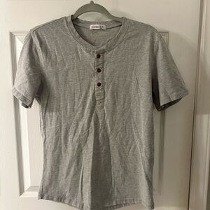 H2H Light Gray Short Sleeve Henley